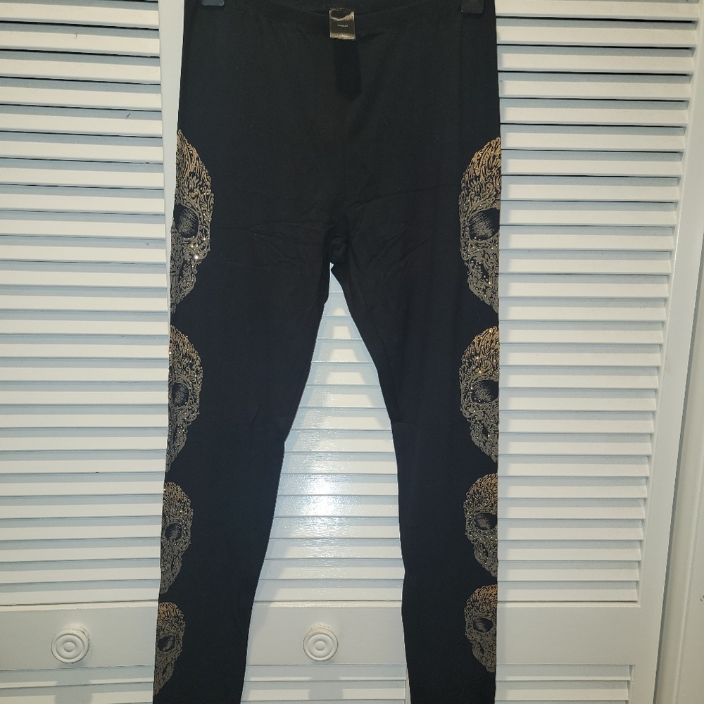 COPY - Rhinestone Skull Leggings